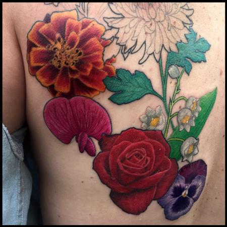 Tattoos - Flowers in progress - 117088